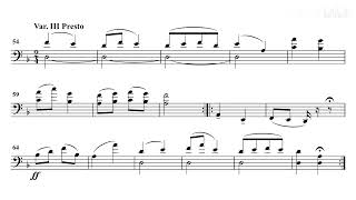 [Score-Video] Sibelius - Theme and Variations for solo cello - JS.196