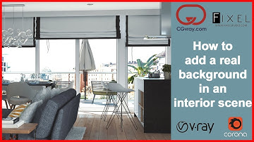 How to add a REAL BACKGROUND in an interior scene | CGVray 3D Architectural Visualization