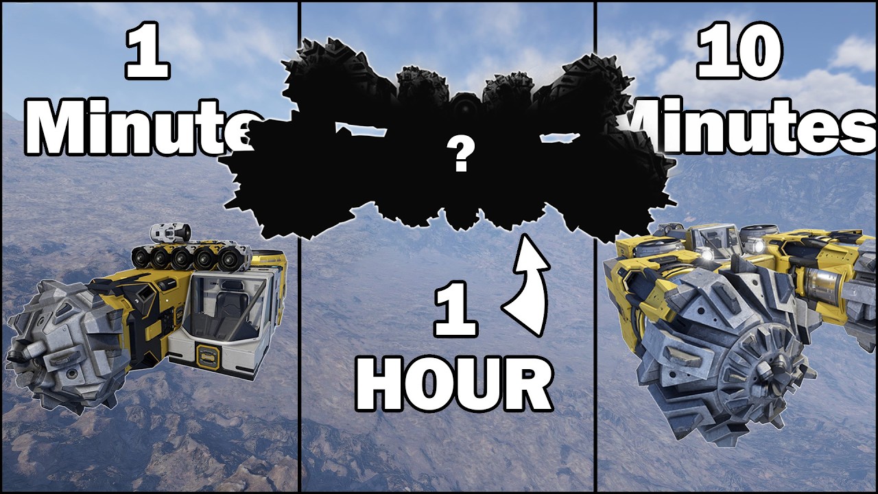 Building a MINING SHIP in 1 Minute, 10 Minutes, and 1 Hour! - Space ...