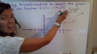 graphing a square root function using transformations