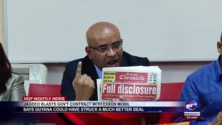 JAGDEO BLASTS GOV'T CONTRACT WITH EXXON MOBIL