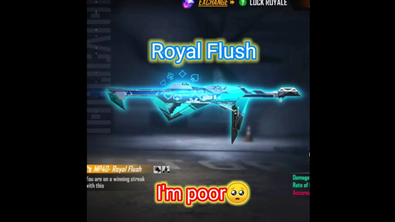 Royal Flush mp40 - Royal flush poker - New mp40 skin Freefire 