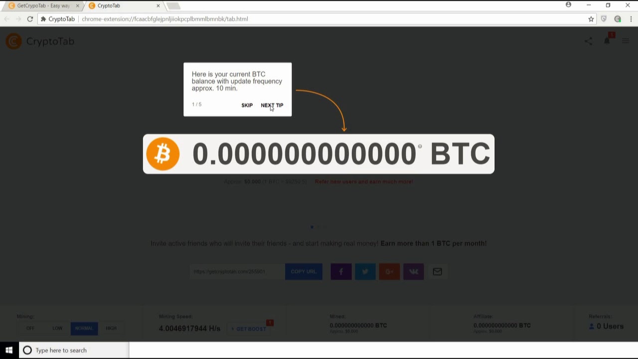 Earn bitcoin while using google chrome