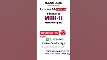 MHH 11 Solved Assignment PDF 2024-25 in English, MBAHCHM  program MHH-11 Solved assignments
