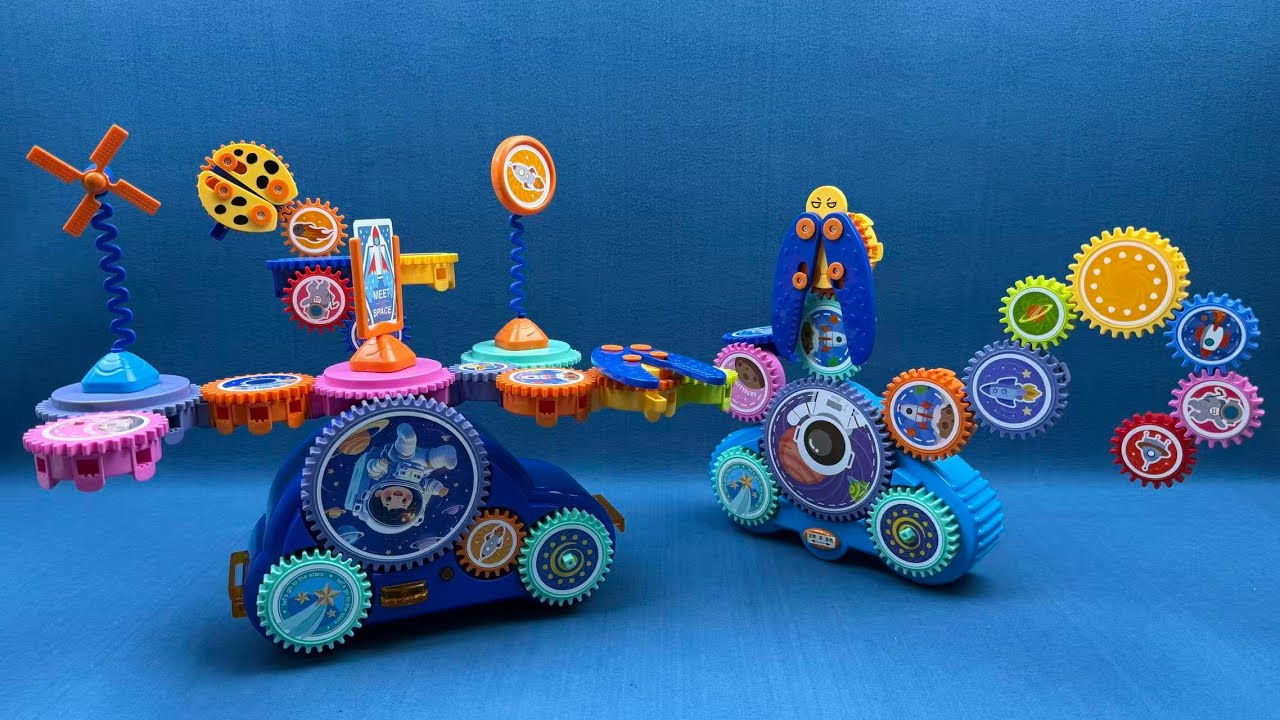 10 Min Cool Unboxing: Variable Electric Gear Building Blocks DIY Car ASMR | No Talking Toy Review