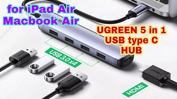 UGREEN 5-in-1 USB Type C HUB with 4K-HDMI USB 3.0 Ports for iPad Air 4 2020/MACBOOK AIR #lazada