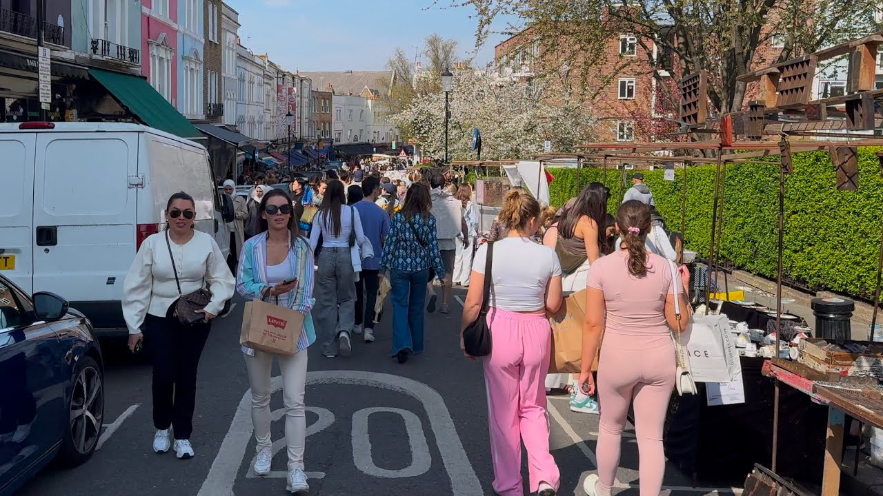 PORTOBELLO ROAD MARKET 🇬🇧 London 2025 Spring walk