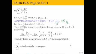 [Math 22] Disc 10 Absolute Convergence and Tests for Absolute Convergence (Part 1 of 3)
