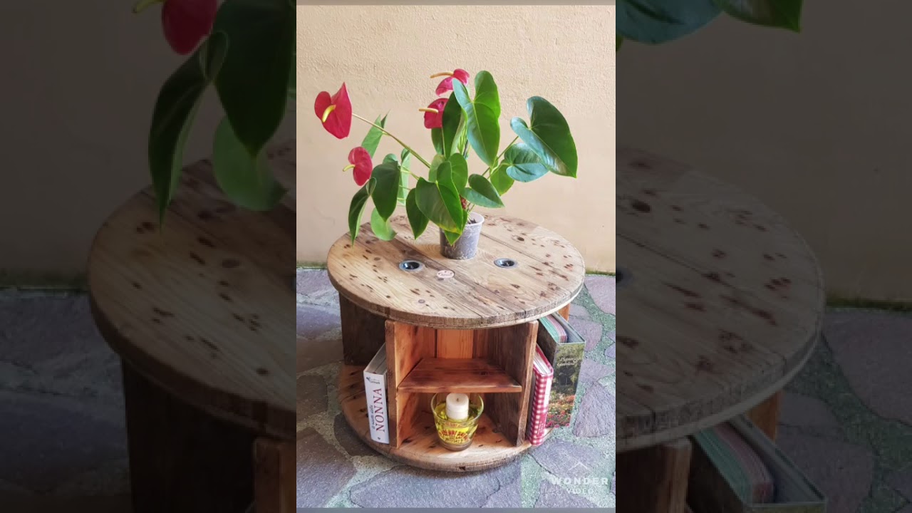 Bobina trasformata artigianalmente in  tavolino ...
