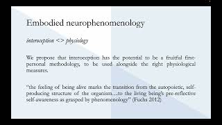 Embodied Neurophenomenology