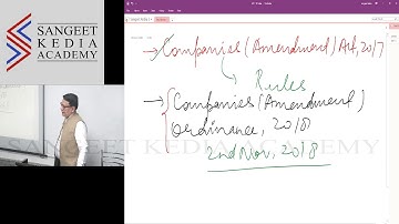 Amendment Class of Company Law-New Syllabus (Lecture 1) for June, 2019 Exam By: CS Sangeet Kedia