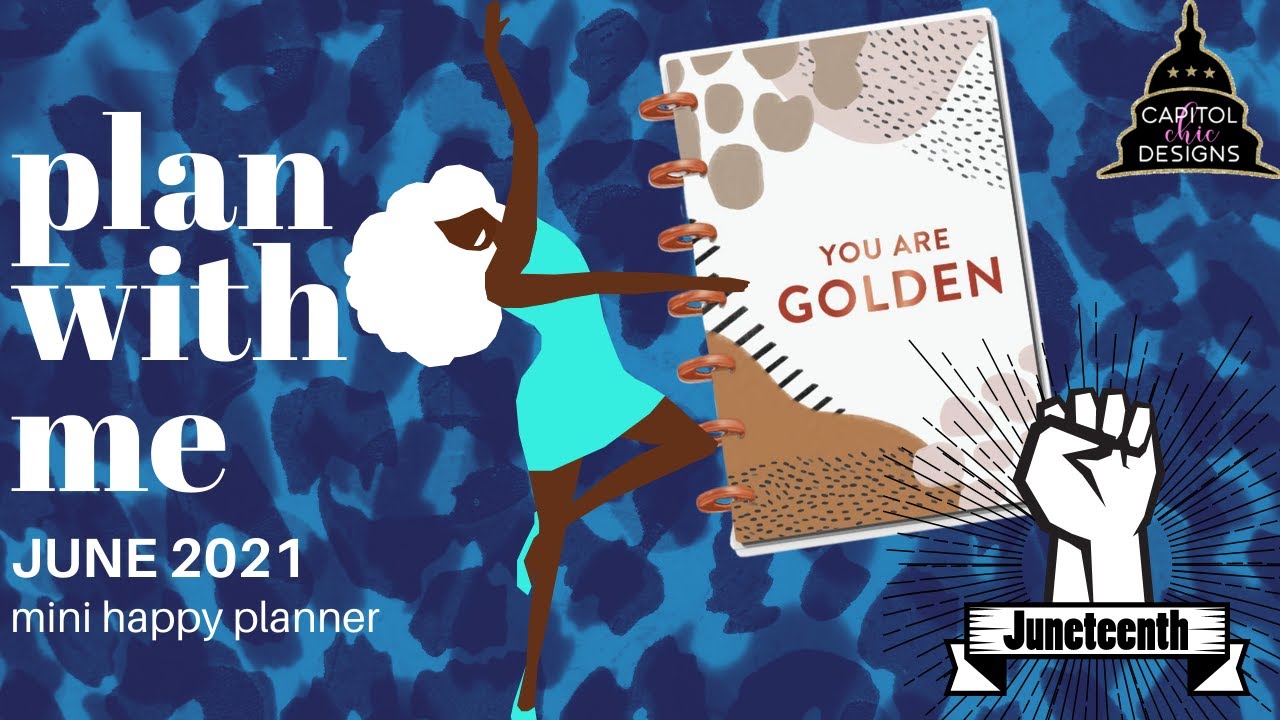 Mini Horizontal Happy Planner| Plan With Me JUNE 2021| Blue Leopard Juneteenth| Capitol Chic Designs