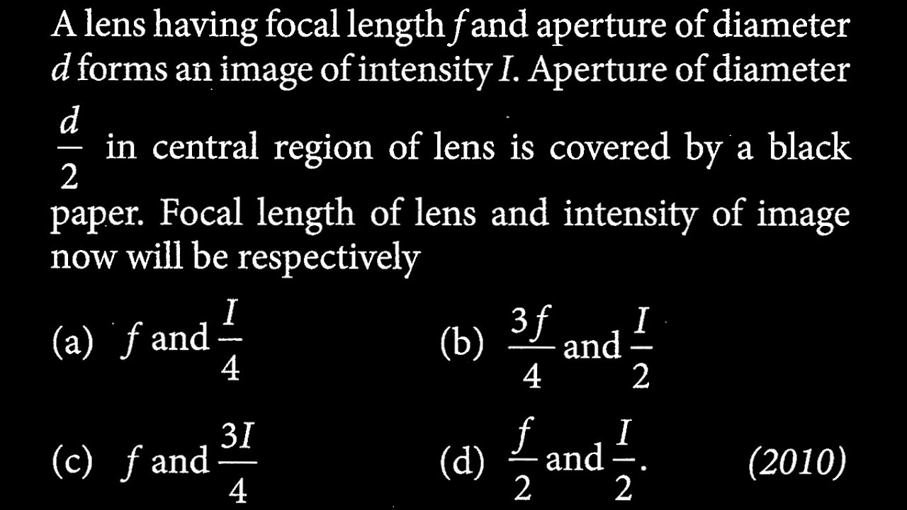 A lens having focal length fand aperture of diameter d forms OP DTS 05 ...