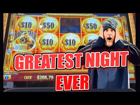 GREATEST NIGHT EVER on DRAGON TRAIN SLOT MACHINE | WE COULDN'T LOSE