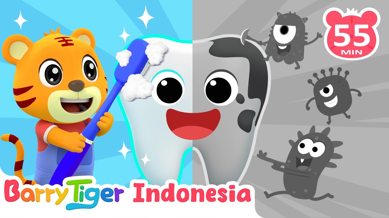 Kumpulan Lagu Anak Tentang Menyikat Gigi 🪥 | Lagu Hewan & Lagu Anak | BarryTiger