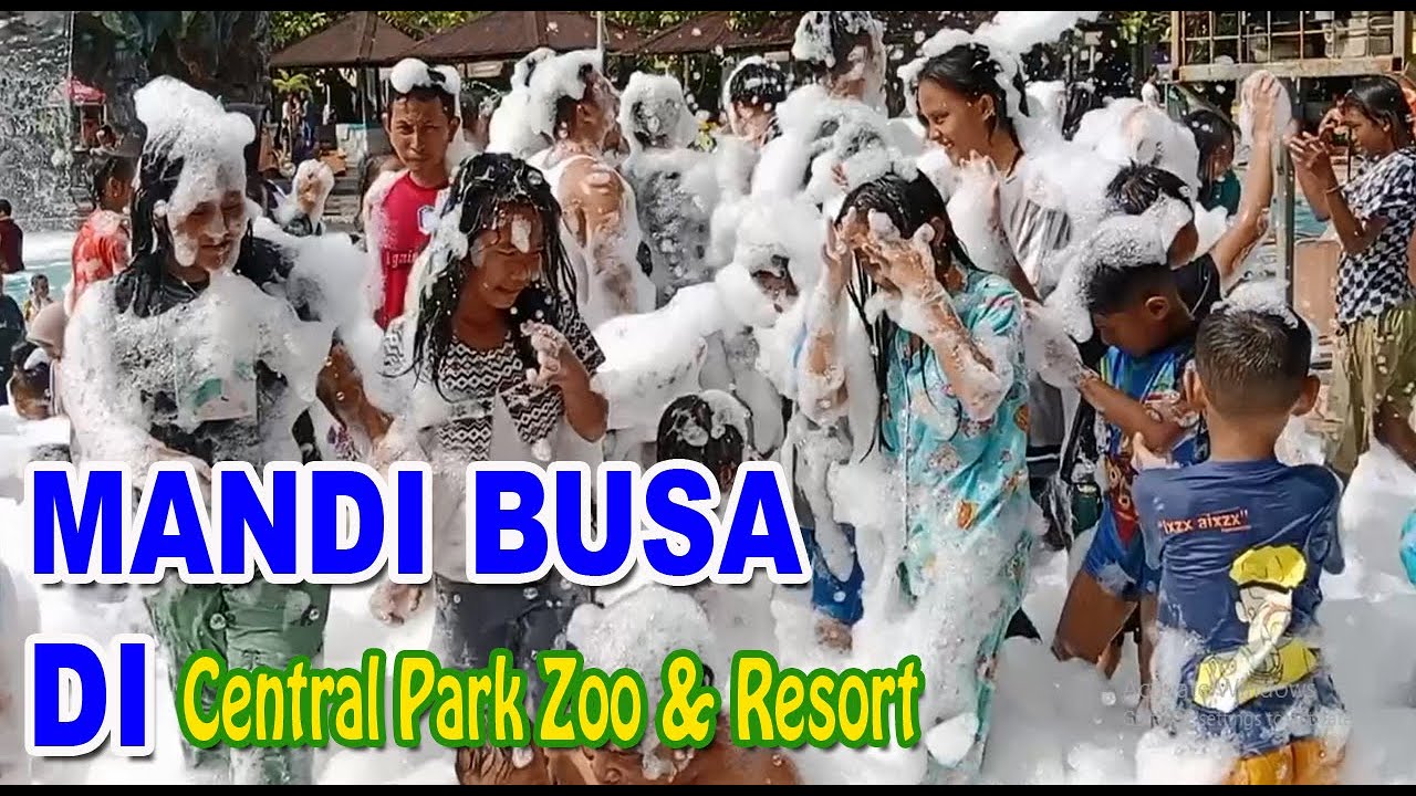 Zoomandi Asyiknya mandi busa di Central Park Zoo & Resort Medan - YouTube