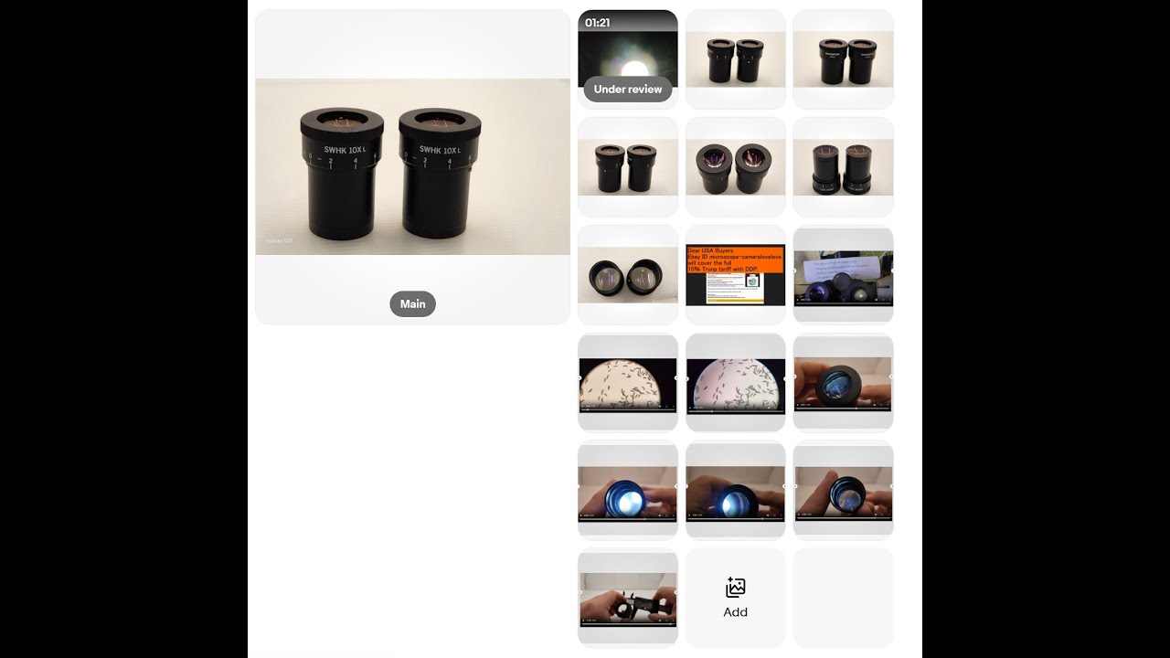 Pair CLEANGLASS OLYMPUS SWHK 10XL SUPER WIDEFIELD MICROSCOPE EYEPIECE 30mm 34049