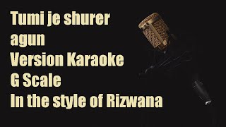 Tumi Je Shurer Agun - G Scale - #karaoke #rizwana #rizwanachowdhury  #rabindrasangeet #banglakaraoke