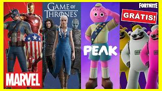SKIN GRÁTIS, VINGADORES, GAME OF THRONES, PEAK e MUITO MAIS no FORTNITE!