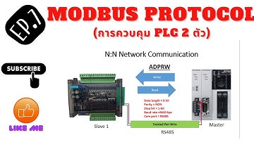 EP.7 การสื่อสารผ่าน Modbus Protocol (การควบคุม PLC 2 ตัว)