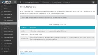 HTML Tutorial 7 | HTML Frames tag