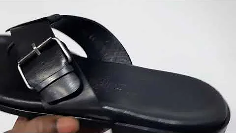 Black Lorenzo Italian Leather Men Slippers