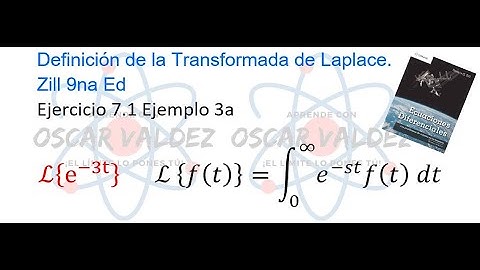 Ejercicios 7.1 Ejemplo 3a Dennis G. ZILL ED 9na Ed. Transformada de Laplace