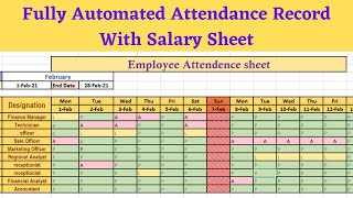 employee attendance sheet