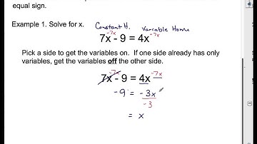 MFM1P U1L11 Solving Equations with Variables on Both Sides
