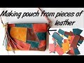 [idea] Making pouch bag with pieces of leather / DIY bag / Leather craft