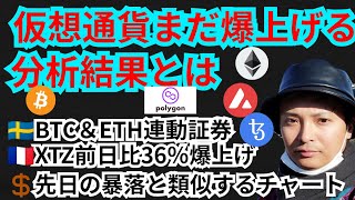 仮想通貨バブル続く分析結果とは?!暗号資産ニュース+BTC ETH XTZ MATIC AVAXチャート分析/テゾス爆上げ理由/ビットコイン＆イーサリアムのETN/