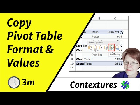 Copy Pivot Table Format and Values