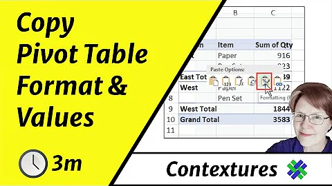 Copy Pivot Table Format and Values