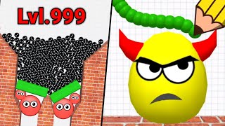Hide Ball - brain teaser games 🆚 draw to smash : toilet puzzle 2048 gameplay part 2
