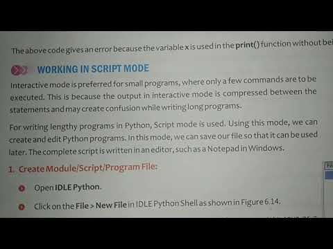 Working In Script Mode | Class 7th | Python Part(4)