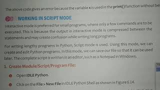 Working In Script Mode | Class 7th | Python Part(4)