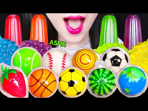 ASMR RAINBOW JELLY GUMMY FEAST 알록달록 젤리 구미 파티 먹방 EATING SOUNDS