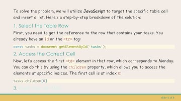 How to Add a List to a Table Column in HTML and JavaScript
