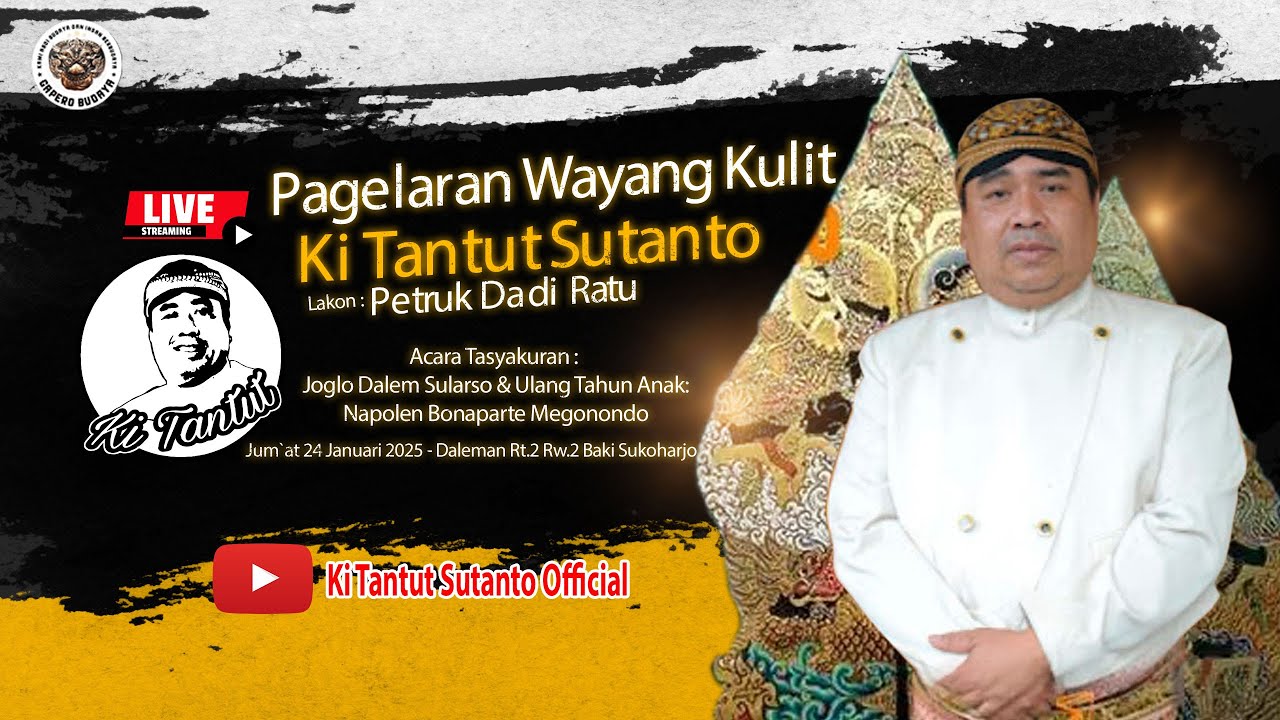🔴Live Wayang Kulit KI. TANTUT SUTANTO (PETRUK DADI RATU) Daleman,Baki,Sukoharjo