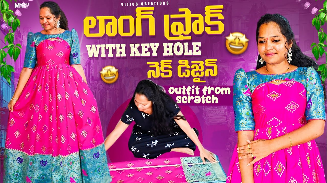 New model long frock cutting and stitching 