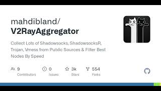 GitHub - mahdibland/V2RayAggregator: Collect Lots of Shadowsocks, ShadowsocksR, Trojan, Vmess fro...