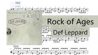 Def Leppard - Rock of Ages | Drum Sheet Music (106 BPM / Beginner