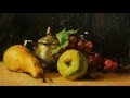 груша виноград яблоко масляная живопись