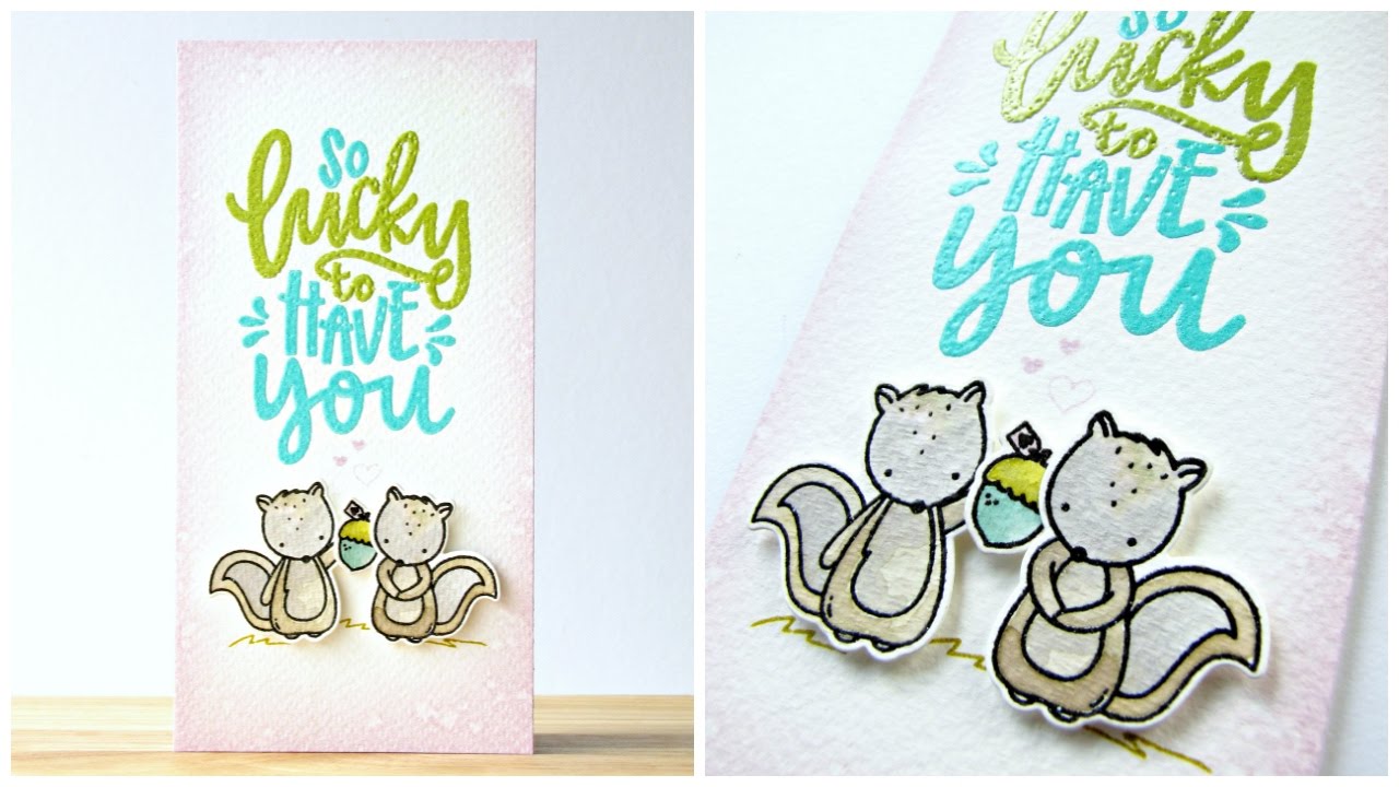 {Neat & Tangled} Lucky Squirrels + Two-Colour Heat Embossing Technique
