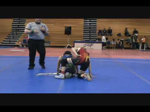 Randi Beltz (MO) dec. Audrey Morehouse (CA) in the 130-pound finals of the high school division at the 2009 USA Wrestling Girls Folkstyle Nationals held in Oklahoma City, Okla.