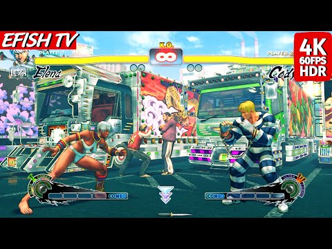 Elena vs Cody (Hardest AI) - Ultra Street Fighter IV | PS4 4K 60FPS