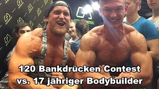120 Kg Bankdrücken Challenge vs. 17-jähriger Bodybuilder TEIL1 - KARL-ESS.COM
