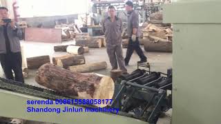 automatic feeding of log peeling line