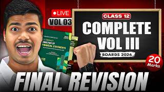 Class 12th Accounts | Maha Marathon | Full FINANCIAL Book 🔴LIVE | 20 Marks in class 12 Boards 2026