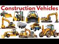 20 Construction Vehicles for Kids | 20 निर्माण वाहनों के नाम हिंदी में @Tinukidsclass